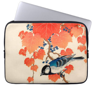  Japanse Jay Bird en Autumn Grapevine Laptop Sleeve