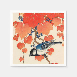  Japanse Jay Bird en Autumn Grapevine Servetten