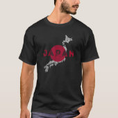 Japanse kaart en vlag souvenir noodlijdend Japan T-shirt (Voorkant)