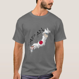 Japanse kaart en vlag t-shirt