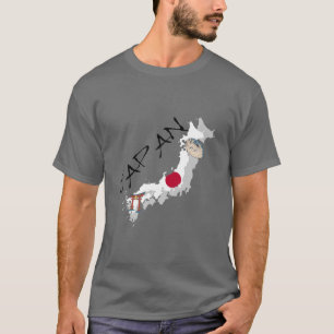 Japanse kaart en vlag t-shirt