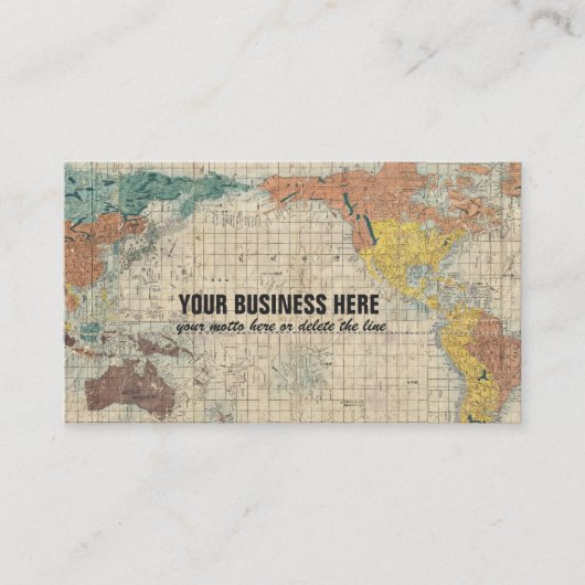  Japanse Kaart van de Wereld Visitekaartje (Voorkant)