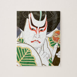 Japanse Kabuki Actor Art van Natori Shunsen 名 春 仙 Legpuzzel