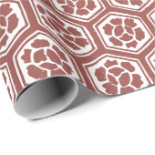 Japanse Kabuki Bloempatroon - Rood Cadeaupapier (Rol Hoek)