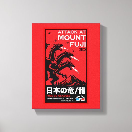 Japanse Kaiju-aanval op Fiji Canvas Afdruk (Voorkant)