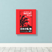 Japanse Kaiju-aanval op Fiji Canvas Afdruk (Insitu (Houten vloer))