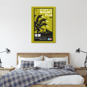 Japanse Kaiju Art Canvas Afdruk