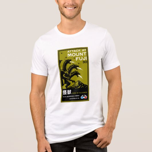Japanse Kaiju Art Tri-Blend Shirt (Voorkant)