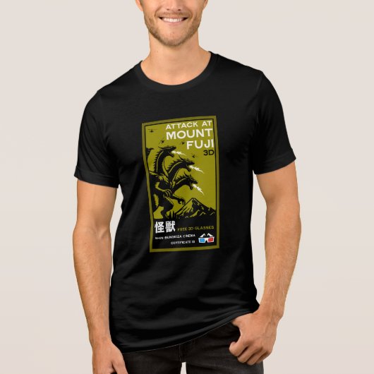 Japanse Kaiju Art Tri-Blend Shirt (Voorkant)