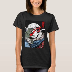 Japanse Kaiju Monster vs Laser Kat Oog Grote Golf T-shirt