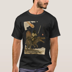 Japanse kalligrafie Kat rijdt op dinosaurus wijze T-shirt