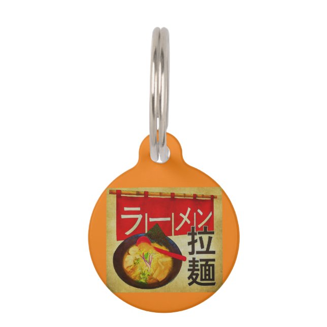 Japanse kanji en katakana Ramen Huisdierpenning (Voorkant)