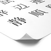 Japanse kanji-grafiek - vierde graad poster (Hoek)