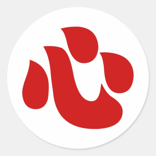 Japanse Kanji Heart 【 Shin/Kokoro 】 心 Ronde Sticker (Voorkant)