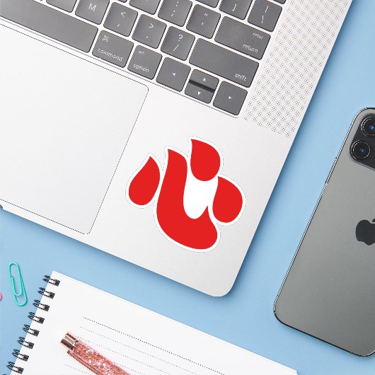 Japanse Kanji Heart 【 Shin/Kokoro 】 心 Sticker (Laptop met iPhone)