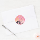 japanse kanji kalligrafie Sakura Ronde Sticker (Envelop)