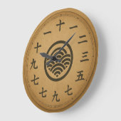 Japanse Kanji Klok Gezicht Minimalistisch Ontwerp (Hoek)