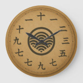 Japanse Kanji Klok Gezicht Minimalistisch Ontwerp (Voorkant)