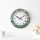 Japanse Kanji Number Clock White Sakura Flowers Grote Klok (Huis)