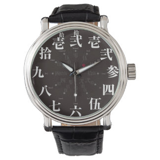 Japanse kanji-stijl [zwart gezicht] horloge