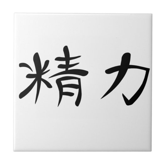 Japanse Kanji voor Energie Tegeltje (Voorkant)