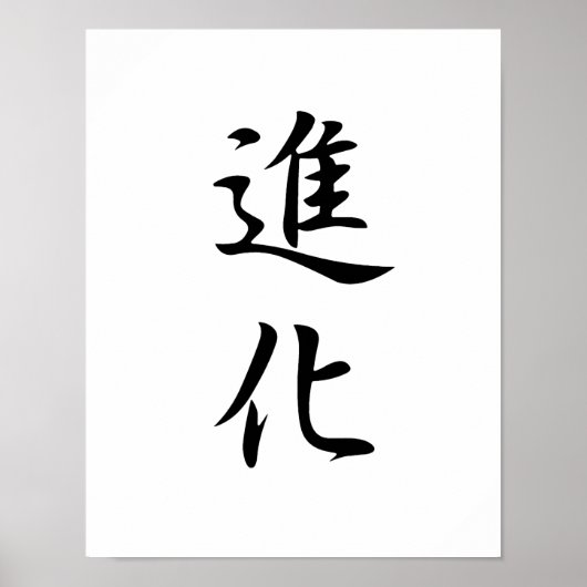 Japanse Kanji voor Evolutie - Shinka Poster (Voorkant)