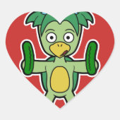 Japanse Kappa Yokai (met komkommers!) Hart Sticker (Voorkant)