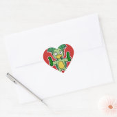 Japanse Kappa Yokai (met komkommers!) Hart Sticker (Envelop)