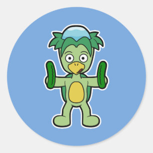 Japanse Kappa Yokai (met komkommers!) Ronde Sticker