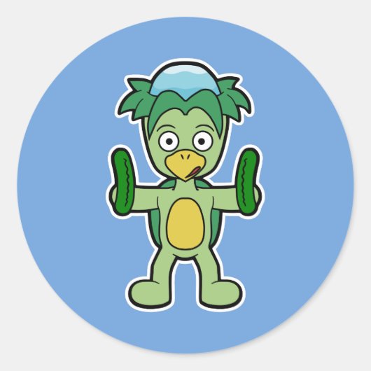 Japanse Kappa Yokai (met komkommers!) Ronde Sticker (Voorkant)