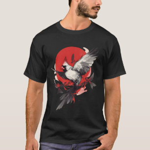 Japanse Kardinale Rode Zon Minimalistische Kunst. T-shirt