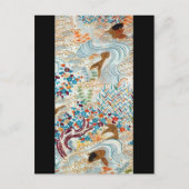 Japanse karper en stromend water Briefkaart (Voorkant)