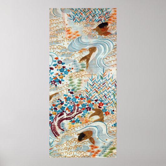  Japanse karper en stromend water Poster (Voorkant)