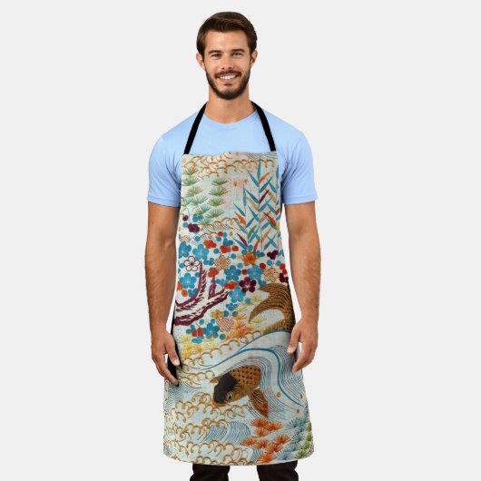 Japanse karper en stromend water Schort (Gedragen)