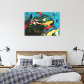 Japanse karper gestrekte canvas Print (Insitu (Slaapkamer))