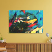 Japanse karper gestrekte canvas Print (Insitu (Woonkamer))