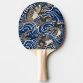 Japanse karper in Waves, Retro Tafeltennisbatje (Voorkant)