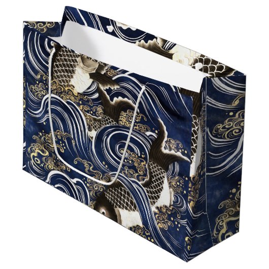 Japanse karpers Gift Bag Groot Cadeauzakje (Voorkant Gekanteld)
