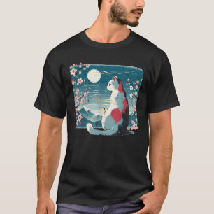 Japanse Kat Berg Kersenbloesem Vrouwen T-shirt