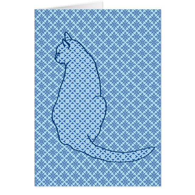 Japanse kat - Blauwe Kimono druk (Voorkant)