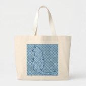 Japanse kat - Blauwe Kimono druk Grote Tote Bag (Voorkant)