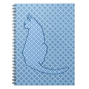 Japanse kat - Blauwe Kimono druk Notitieboek