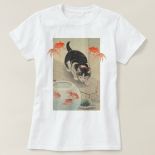 Japanse kat- en Goldviskunst T-shirt