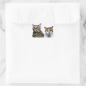 Japanse kat en Manx-kat op witte achtergrond Vierkante Sticker (Tas)