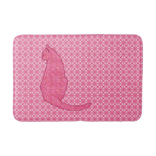 Japanse kat - Fuchsia roze batik Badmat