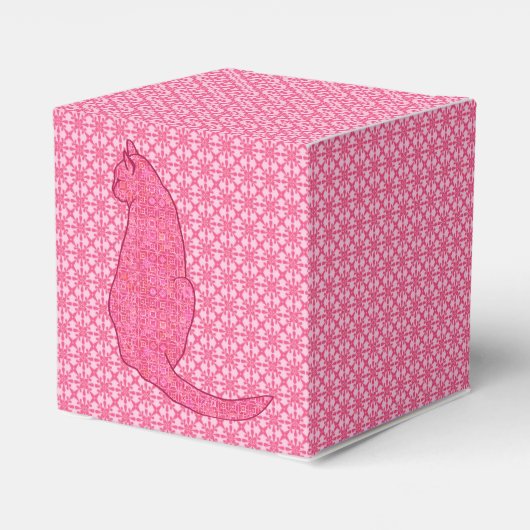 Japanse kat - Fuchsia roze batik Bedankdoosjes (Achterkant)