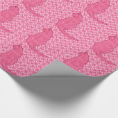 Japanse kat - Fuchsia roze batik Cadeaupapier (Hoek)