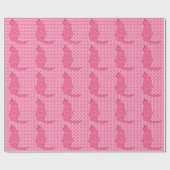 Japanse kat - Fuchsia roze batik Cadeaupapier (Vlak)