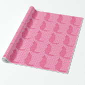 Japanse kat - Fuchsia roze batik Cadeaupapier (Uitgerold)