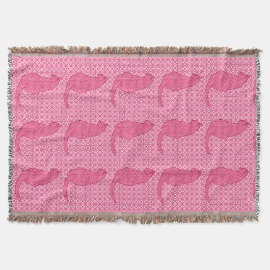 Japanse kat - Fuchsia roze batik Deken (Voorkant)
